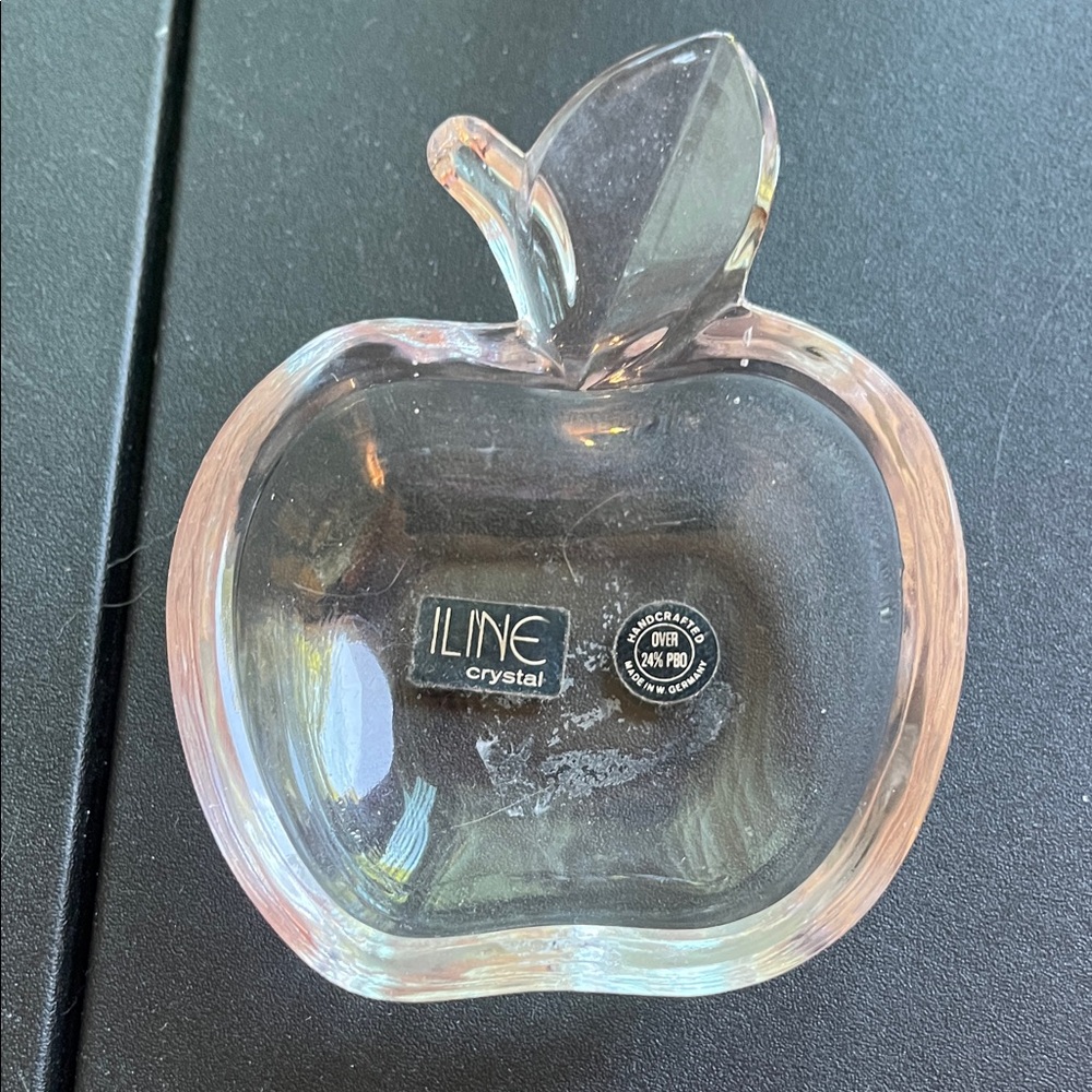 Iline Crystal Apple Trinket dish - Clear